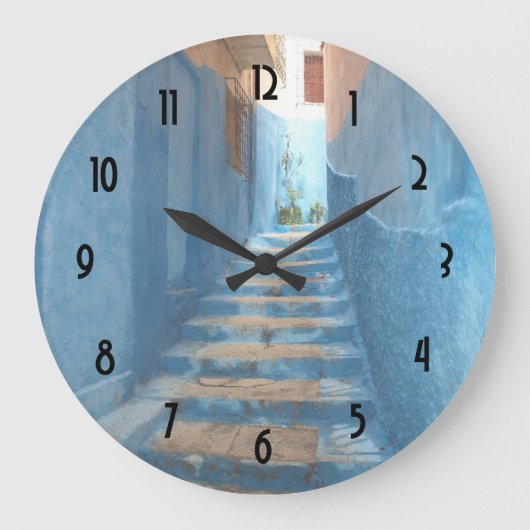 Narrow Blue Stairway in Marokko Grote Klok (Voorkant)