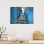 Narrow Blue Stairway in Marokko Poster (Keuken)