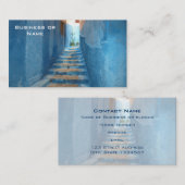 Narrow Blue Stairway in Marokko Visitekaartje (Voorkant / Achterkant)