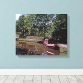 Narrow Boat Peak Forest Canal Marple Canvas Afdruk (Insitu (Houten vloer))