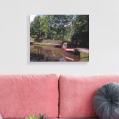 Narrow Boat Peak Forest Canal Marple Canvas Afdruk (Insitu (Woonkamer))