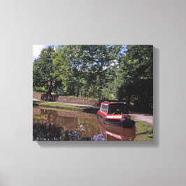 Narrow Boat Peak Forest Canal Marple Canvas Afdruk