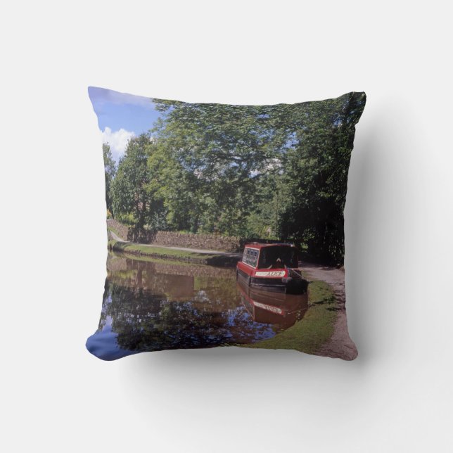 Narrow Boat Peak Forest Canal Marple Kussen (Voorkant)