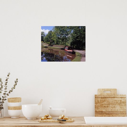 Narrow Boat Peak Forest Canal Marple Poster (Keuken)