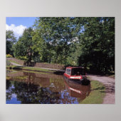 Narrow Boat Peak Forest Canal Marple Poster (Voorkant)