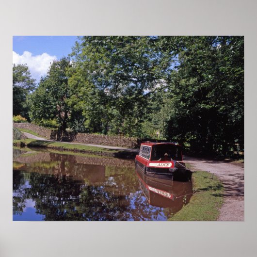Narrow Boat Peak Forest Canal Marple Poster (Voorkant)