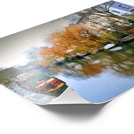 Narrow Boats Regent's Canal Camden UK Foto Afdruk (Hoek)