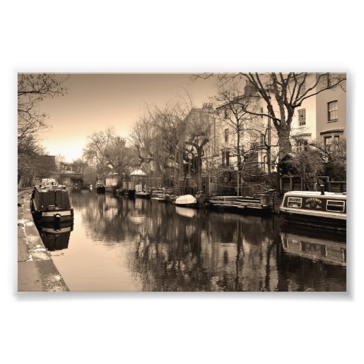 Narrow Boats Regent's Canal Camden UK Foto Afdruk (Voorkant)