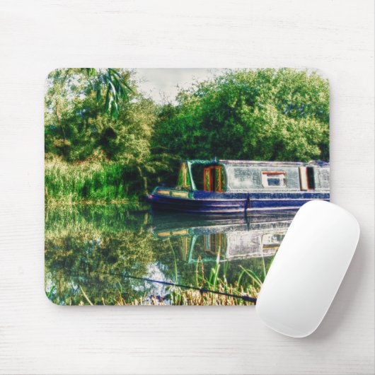 Narrow boot on the River Nene mousemat Muismat (Met muis)