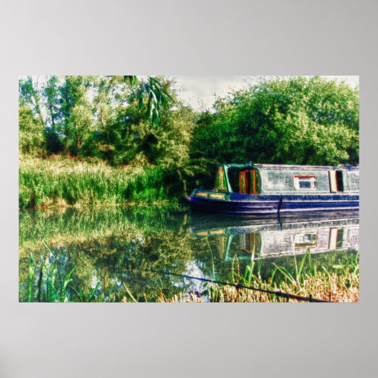 Narrow boot on the River Nene Print (Voorkant)