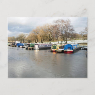 Narrow boten winter Higher Poynton Briefkaart