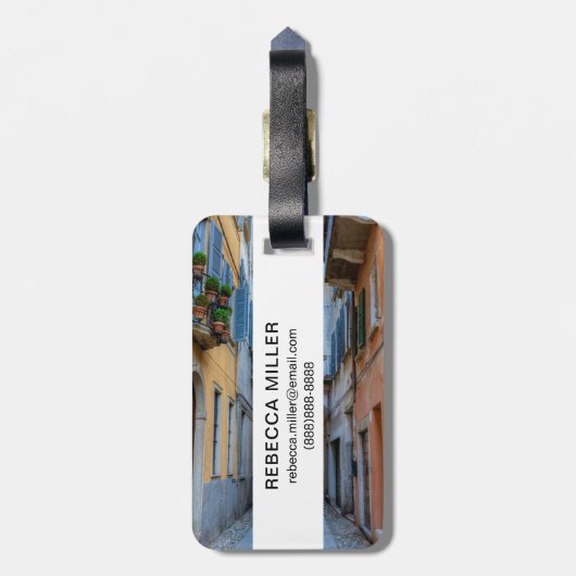 Narrow city street, Italië Bagagelabel (Achterkant verticaal)