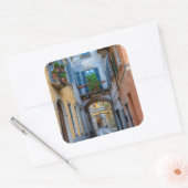 Narrow city street, Italy Vierkante Sticker (Envelop)