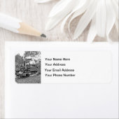 Narrow Gage Steam Train Black en White Etiket (Insitu)