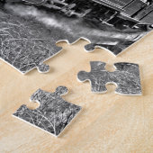 Narrow Gage Steam Train Black en White Legpuzzel (Zijkant)