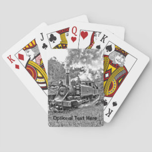 Narrow Gage Steam Train Black en White Pokerkaarten