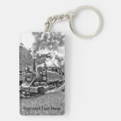 Narrow Gage Steam Train Black en White Sleutelhanger (achterkant)