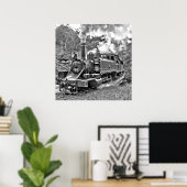 Narrow Gage Steam Train Puffing Engine Poster (Thuiskantoor)