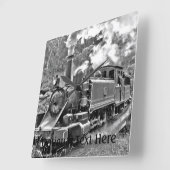 Narrow Gage Steam Train Puffing Engine Vierkante Klok (Hoek)