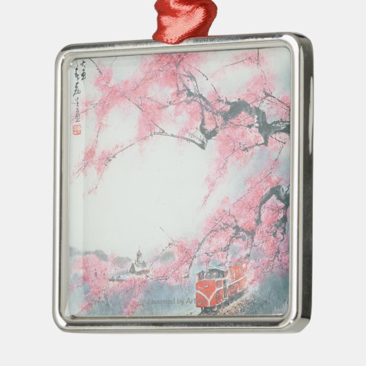 Narrow-railed Train van Mt. Ali Metalen Ornament (Links)