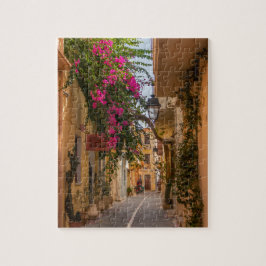 Narrow sreet in old Rethymnon, Kreta, Griekenland Legpuzzel