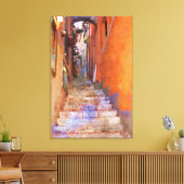 Narrow Steps Taormina Sicily Italy Street Painting Canvas Afdruk (Insitu (Woonkamer))