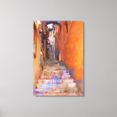 Narrow Steps Taormina Sicily Italy Street Painting Canvas Afdruk (Voorkant)