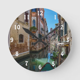 Narrow street canal in Venice AcrylWall Clock Ronde Klok