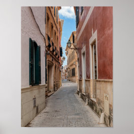 Narrow street in Ciutadella - Menorca, Spanje Poster