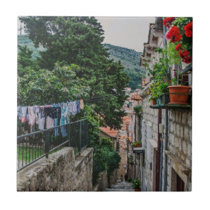 Narrow street in Dubrovnik Canvas Print Tegeltje