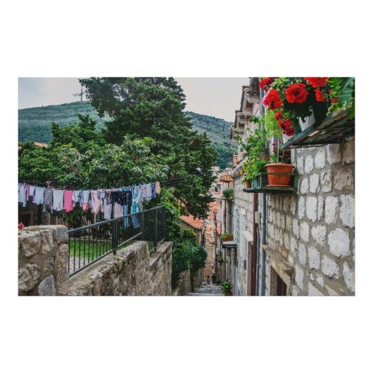 Narrow street in Dubrovnik Foto Afdruk (Voorkant)