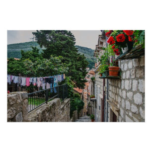 Narrow street in Dubrovnik Perfect Poster