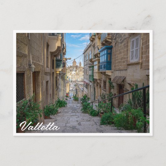 Narrow street in Malta Briefkaart (Voorkant)