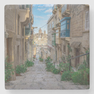 Narrow street in Malta Canvas Print Stenen Onderzetter