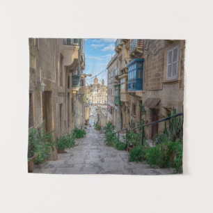 Narrow street in Malta Wandkleed