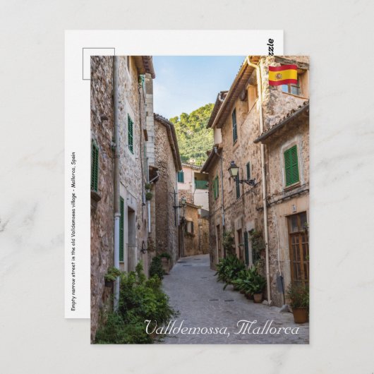 Narrow street in Valldemossa, Mallorca Briefkaart (Voorkant / Achterkant)