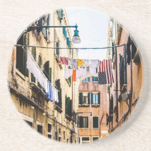 Narrow street in Venice Zandsteen Onderzetter