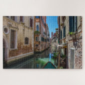 Narrow street met canal in Venice Jigzaag Puzzle Legpuzzel (Horizontaal)