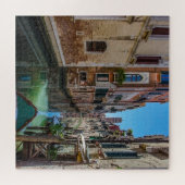 Narrow street met kanaal in Venetië Legpuzzel (Horizontaal)