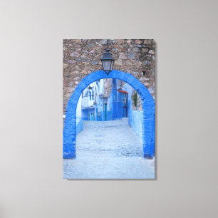 Narrow Street of Chefchaouen Canvas Afdruk