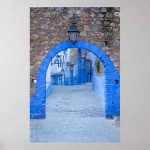 Narrow Street of Chefchaouen Poster