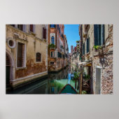 Narrow street with canal in Venice Poster (Voorkant)