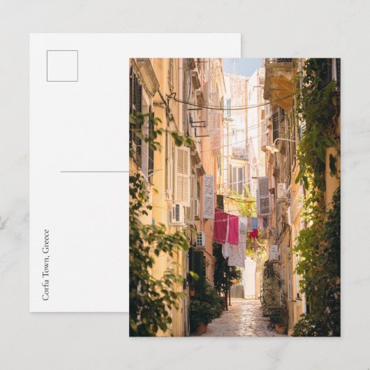 Narrow streets of old Corfu Town Briefkaart (Voorkant / Achterkant)