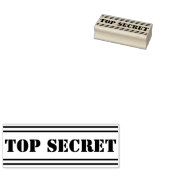 Narrow Stripes black + jouw bericht: TOP SECRET Rubberstempel (Gestempeld)