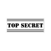 Narrow Stripes black + jouw bericht: TOP SECRET Rubberstempel (Afrduk)