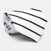 Narrow Stripes - zwart wit + uw ideeën Stropdas (Opgerold)