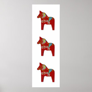 Narrow wall dala paarden poster
