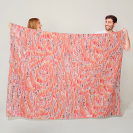 Narrow-zalm en perzikmozaïekeffect fleece deken