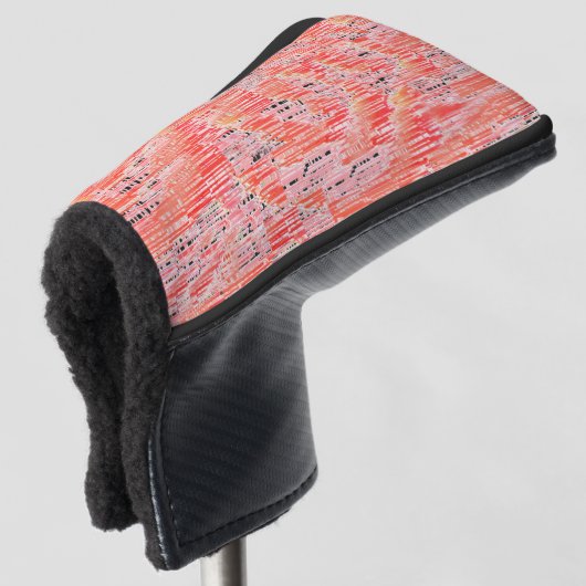 Narrow-zalm en perzikmozaïekeffect golfheadcover (3/4 voorkant)