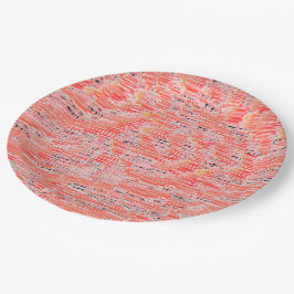 Narrow-zalm en perzikmozaïekeffect papieren bordje